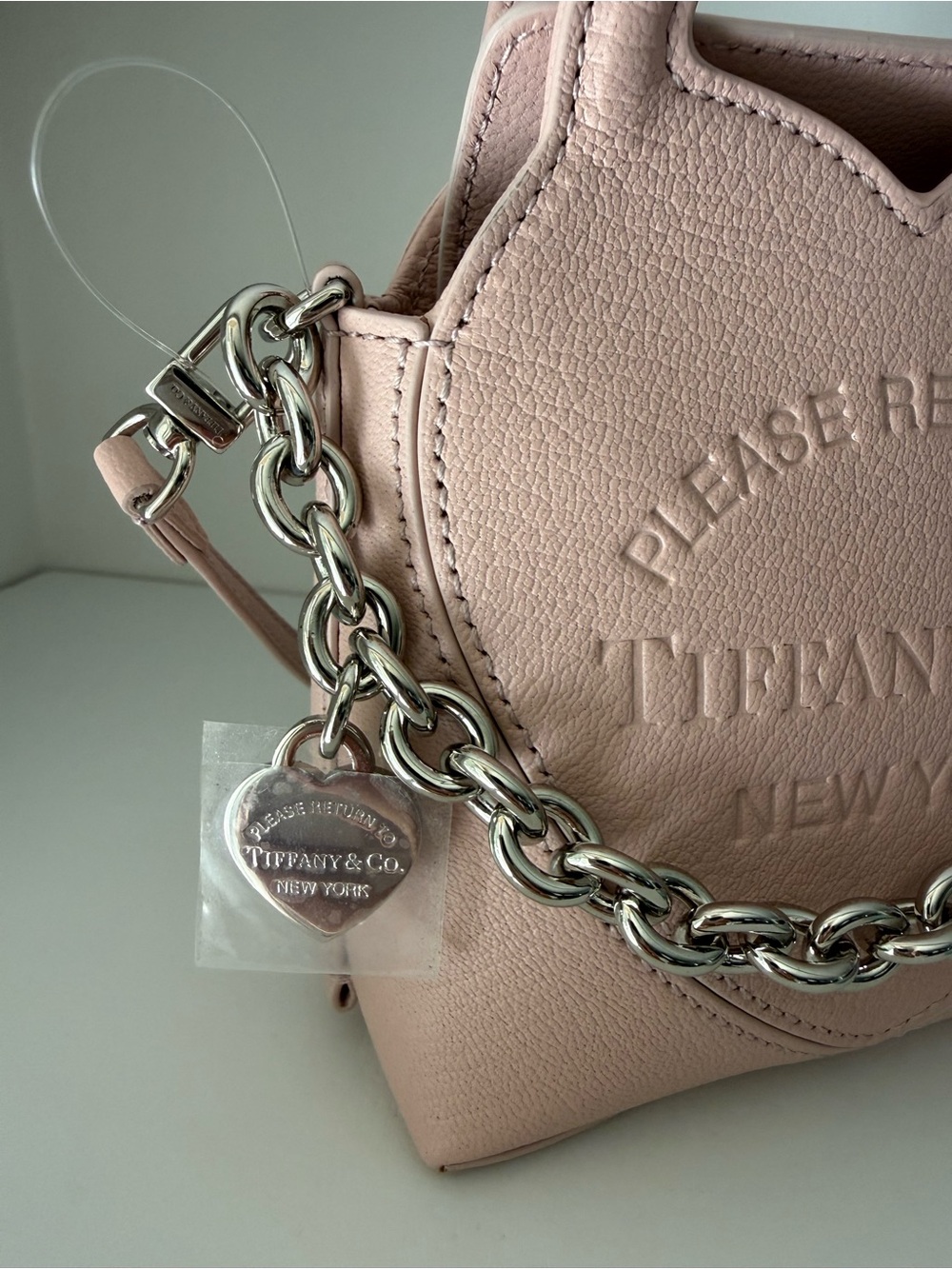 Tiffany & Co. Blush Leather Mini Tote with Chain Strap - Picture 3 of 3